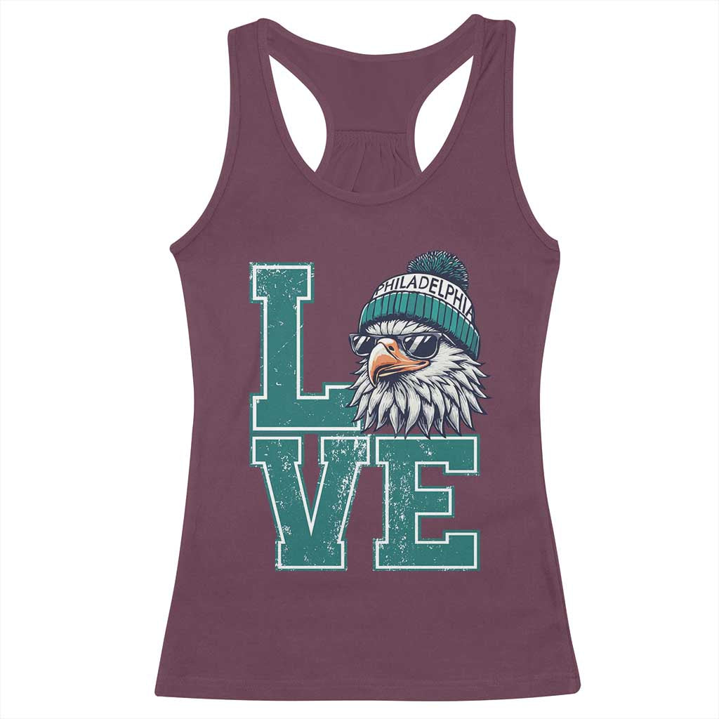 Eagles Inspirational Racerback Tank Top LOVE Cool Eagle Lover Vintage TS02 Maroon Print Your Wear