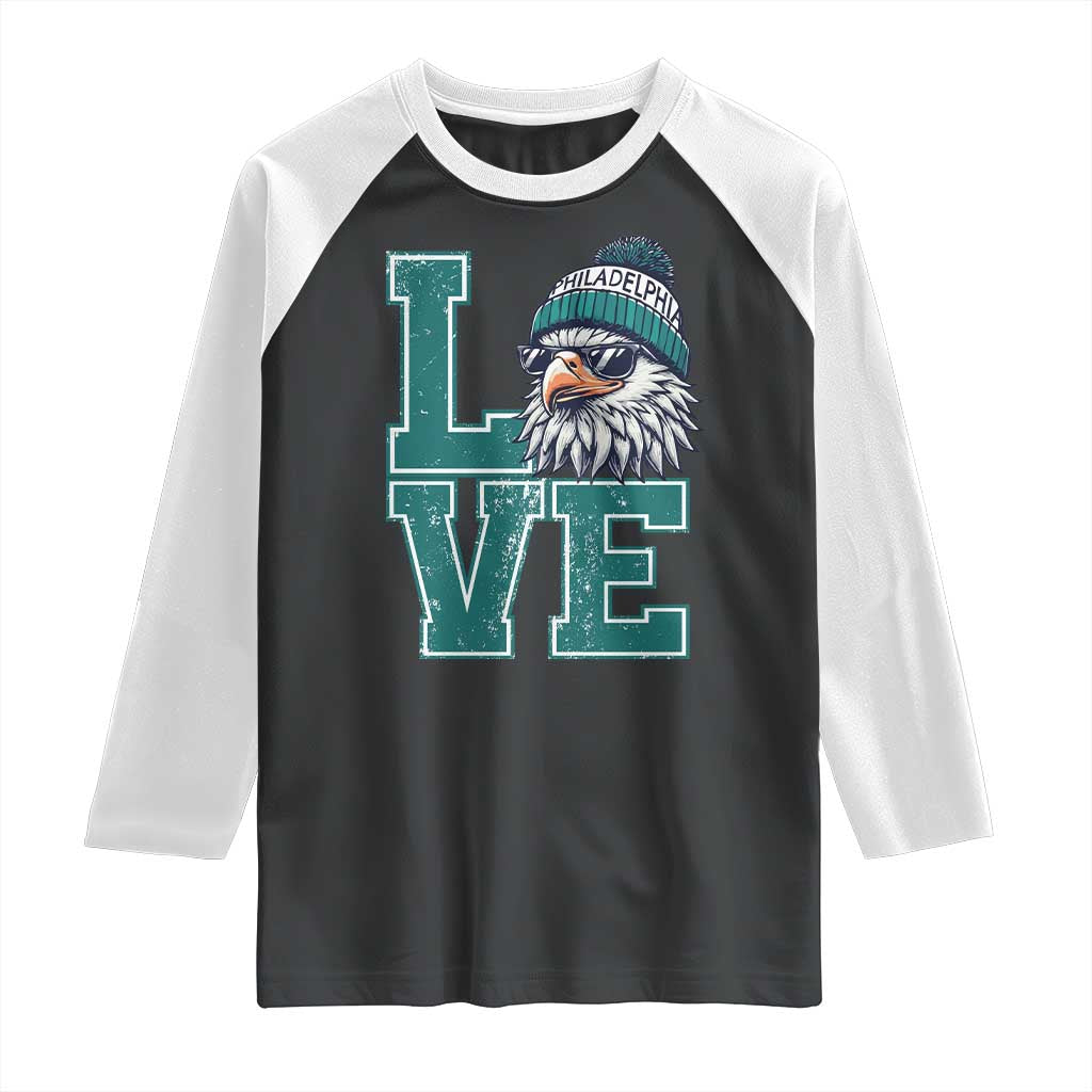 Eagles Inspirational Raglan Shirt LOVE Cool Eagle Lover Vintage TS02 Black White Print Your Wear