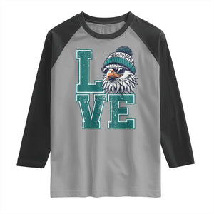 Eagles Inspirational Raglan Shirt LOVE Cool Eagle Lover Vintage TS02 Sport Gray Black Print Your Wear