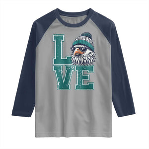 Eagles Inspirational Raglan Shirt LOVE Cool Eagle Lover Vintage TS02 Sport Gray Navy Print Your Wear