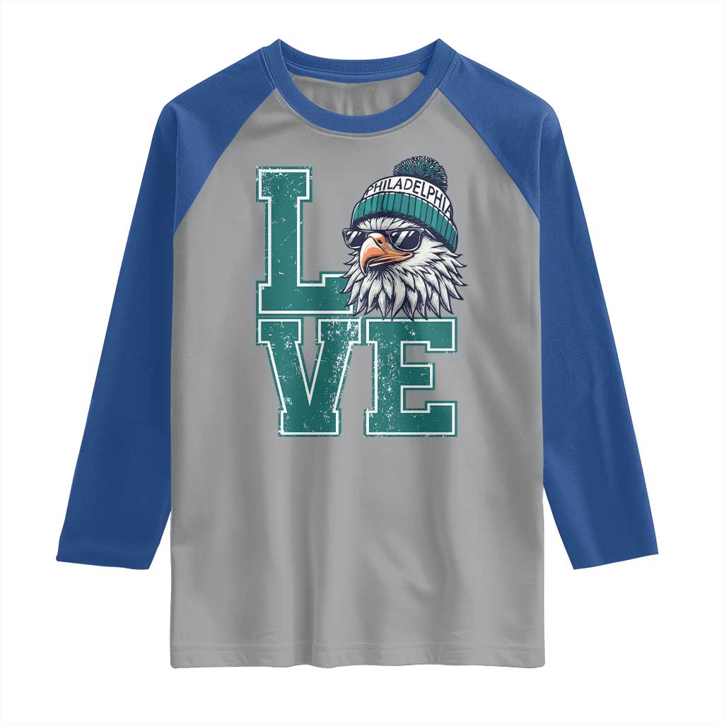 Eagles Inspirational Raglan Shirt LOVE Cool Eagle Lover Vintage TS02 Sport Gray Royal Print Your Wear