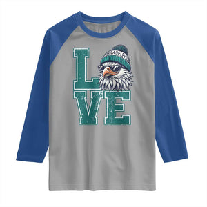Eagles Inspirational Raglan Shirt LOVE Cool Eagle Lover Vintage TS02 Sport Gray Royal Print Your Wear