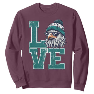 Eagles Inspirational Sweatshirt LOVE Cool Eagle Lover Vintage TS02 Maroon Print Your Wear