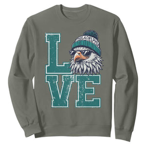Eagles Inspirational Sweatshirt LOVE Cool Eagle Lover Vintage TS02 Military Green Print Your Wear