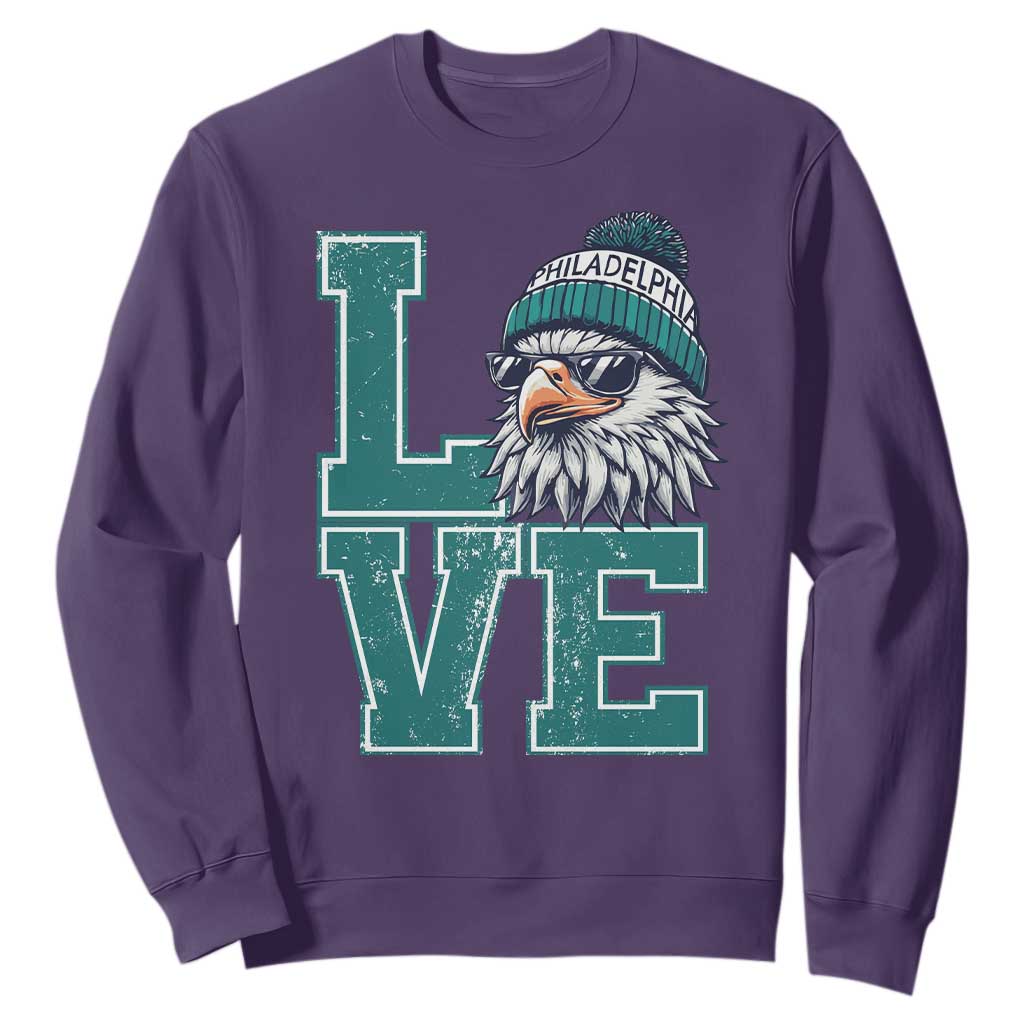 Eagles Inspirational Sweatshirt LOVE Cool Eagle Lover Vintage TS02 Purple Print Your Wear