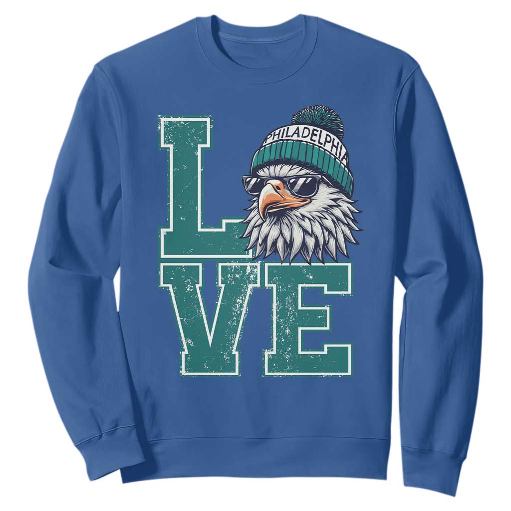 Eagles Inspirational Sweatshirt LOVE Cool Eagle Lover Vintage TS02 Royal Blue Print Your Wear