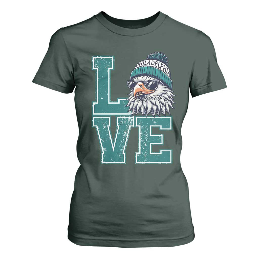 Eagles Inspirational T Shirt For Women LOVE Cool Eagle Lover Vintage TS02 Dark Forest Green Print Your Wear