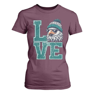 Eagles Inspirational T Shirt For Women LOVE Cool Eagle Lover Vintage TS02 Maroon Print Your Wear