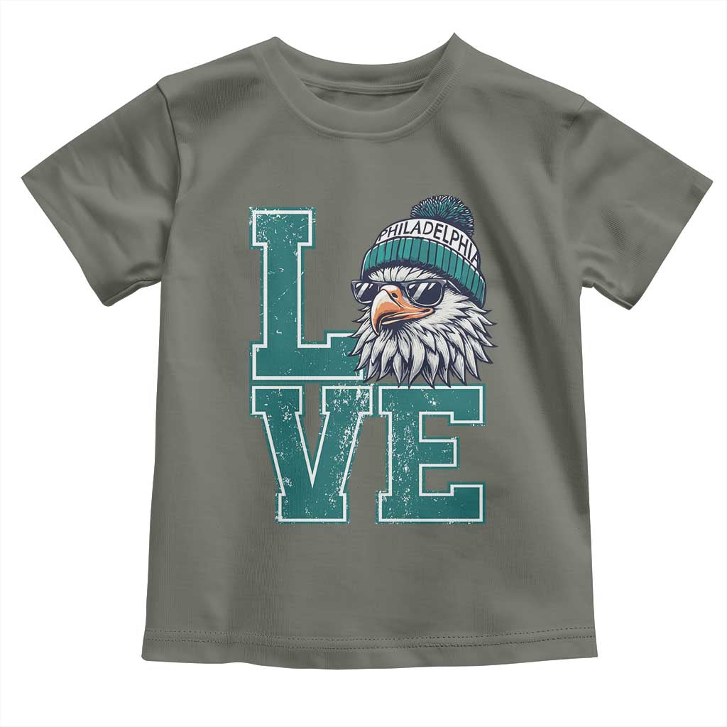 Eagles Inspirational Toddler T Shirt LOVE Cool Eagle Lover Vintage TS02 Military Green Print Your Wear