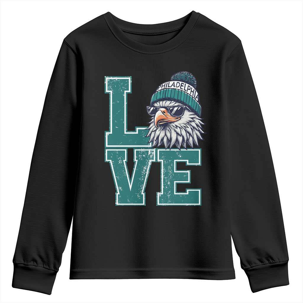 Eagles Inspirational Youth Sweatshirt LOVE Cool Eagle Lover Vintage TS02 Black Print Your Wear