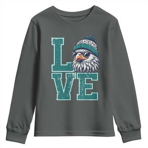 Eagles Inspirational Youth Sweatshirt LOVE Cool Eagle Lover Vintage TS02 Dark Heather Print Your Wear
