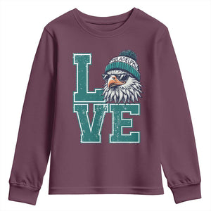 Eagles Inspirational Youth Sweatshirt LOVE Cool Eagle Lover Vintage TS02 Maroon Print Your Wear