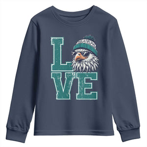 Eagles Inspirational Youth Sweatshirt LOVE Cool Eagle Lover Vintage TS02 Navy Print Your Wear
