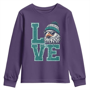 Eagles Inspirational Youth Sweatshirt LOVE Cool Eagle Lover Vintage TS02 Purple Print Your Wear