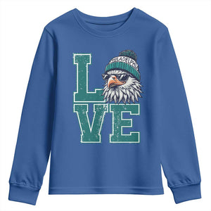 Eagles Inspirational Youth Sweatshirt LOVE Cool Eagle Lover Vintage TS02 Royal Blue Print Your Wear