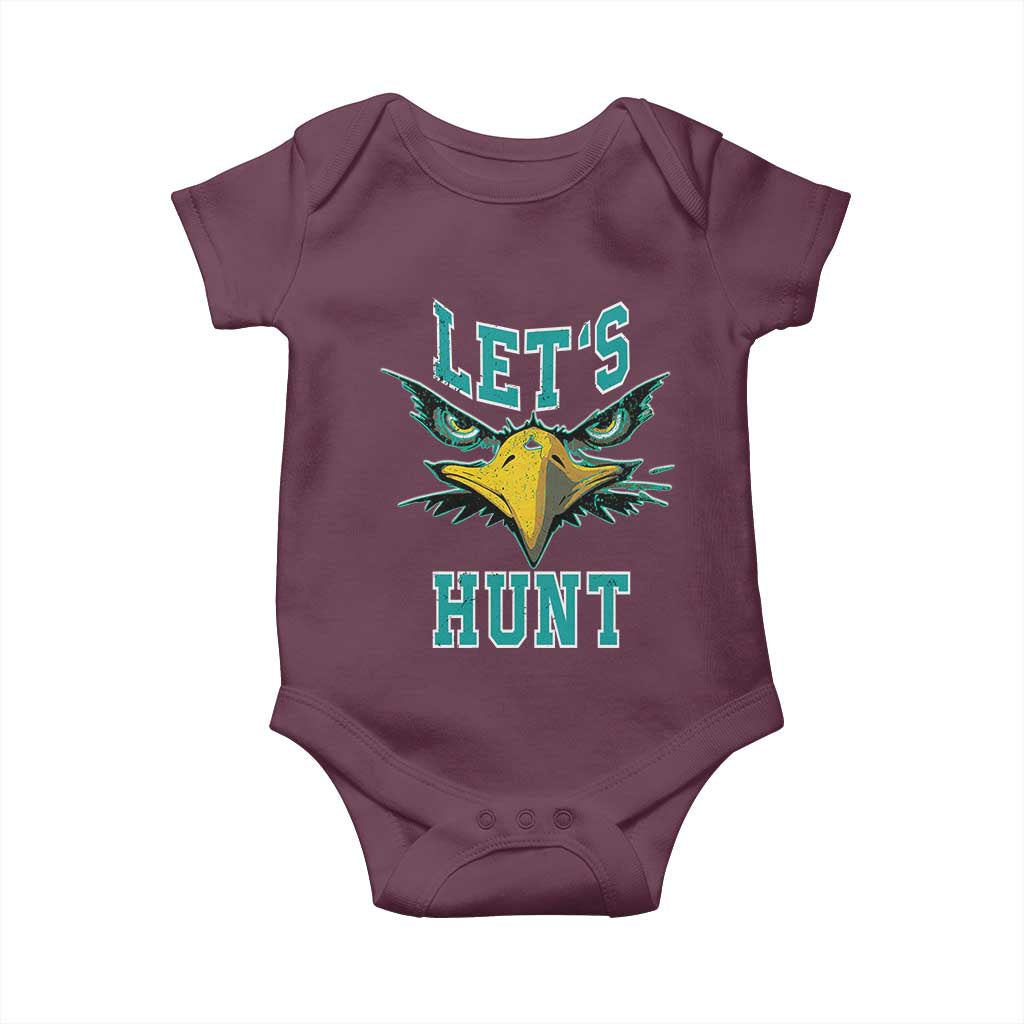 Eagles Inspirational Baby Onesie Green Birds Let's Hunt TS02 Maroon Print Your Wear