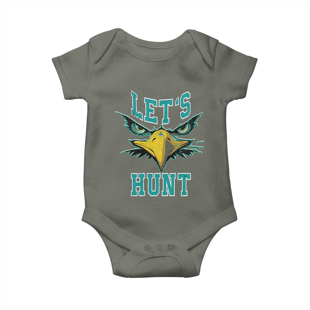 Eagles Inspirational Baby Onesie Green Birds Let's Hunt TS02 Military Green Print Your Wear