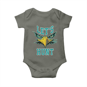 Eagles Inspirational Baby Onesie Green Birds Let's Hunt TS02 Military Green Print Your Wear