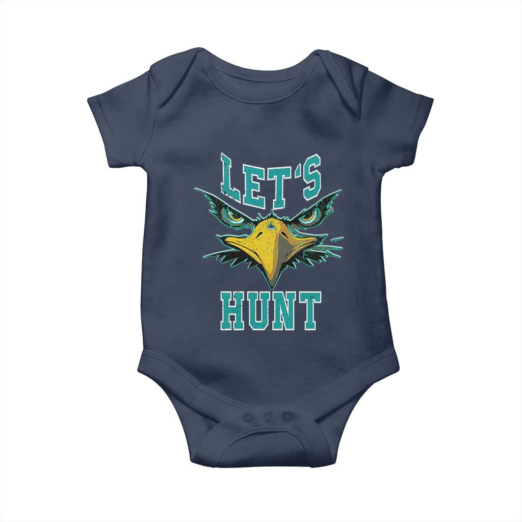 Eagles Inspirational Baby Onesie Green Birds Let's Hunt TS02 Navy Print Your Wear