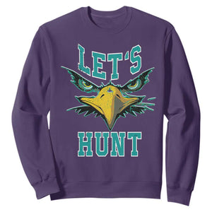 Eagles Inspirational Sweatshirt Green Birds Let's Hunt TS02 Purple Print Your Wear