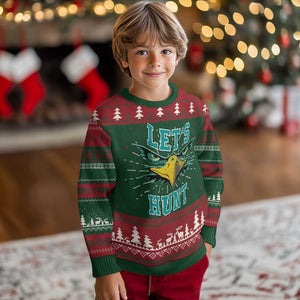 Eagles Inspirational Knit Sweatshirt Green Birds Let's Hunt TS02 Christmas Print Your Wear
