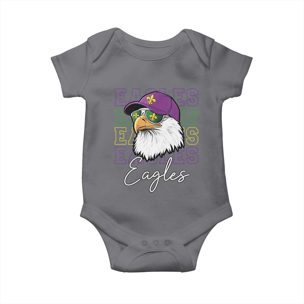 Mardi Gras Eagles Baby Onesie 2025 Champs NOLA Louisiana TS02 Charcoal Print Your Wear