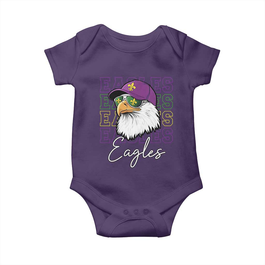 Mardi Gras Eagles Baby Onesie 2025 Champs NOLA Louisiana TS02 Purple Print Your Wear