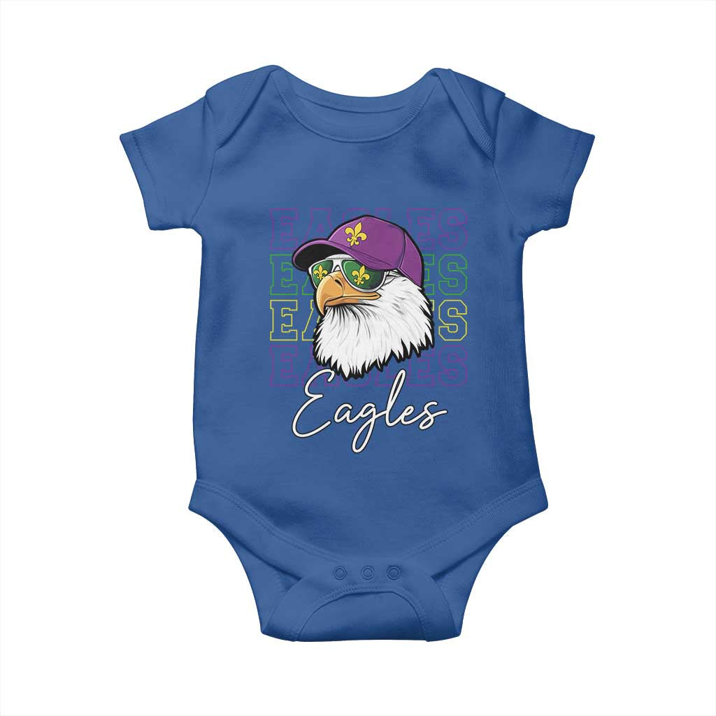 Mardi Gras Eagles Baby Onesie 2025 Champs NOLA Louisiana TS02 Royal Blue Print Your Wear