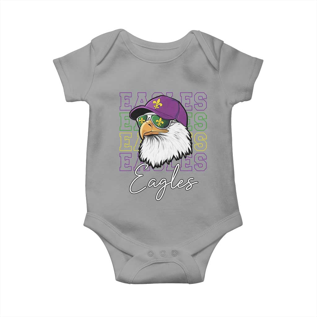 Mardi Gras Eagles Baby Onesie 2025 Champs NOLA Louisiana TS02 Sport Gray Print Your Wear