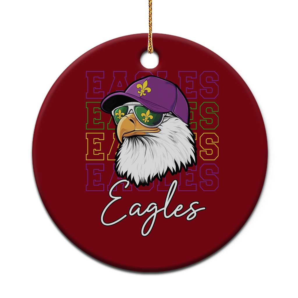 Mardi Gras Eagles Ceramic Ornament 2025 Champs NOLA Louisiana TS02 1pc Red Print Your Wear