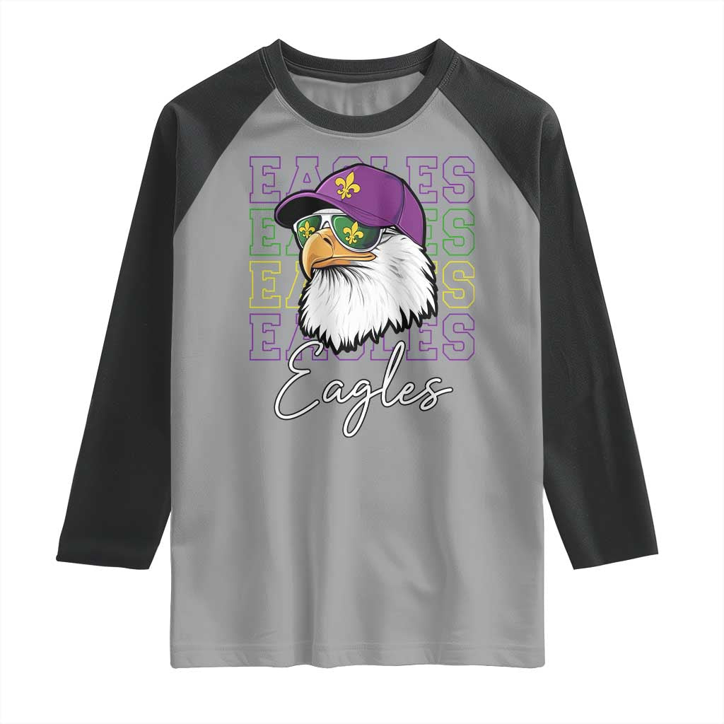 Mardi Gras Eagles Raglan Shirt 2025 Champs NOLA Louisiana TS02 Sport Gray Black Print Your Wear