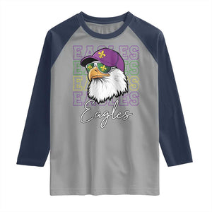 Mardi Gras Eagles Raglan Shirt 2025 Champs NOLA Louisiana TS02 Sport Gray Navy Print Your Wear