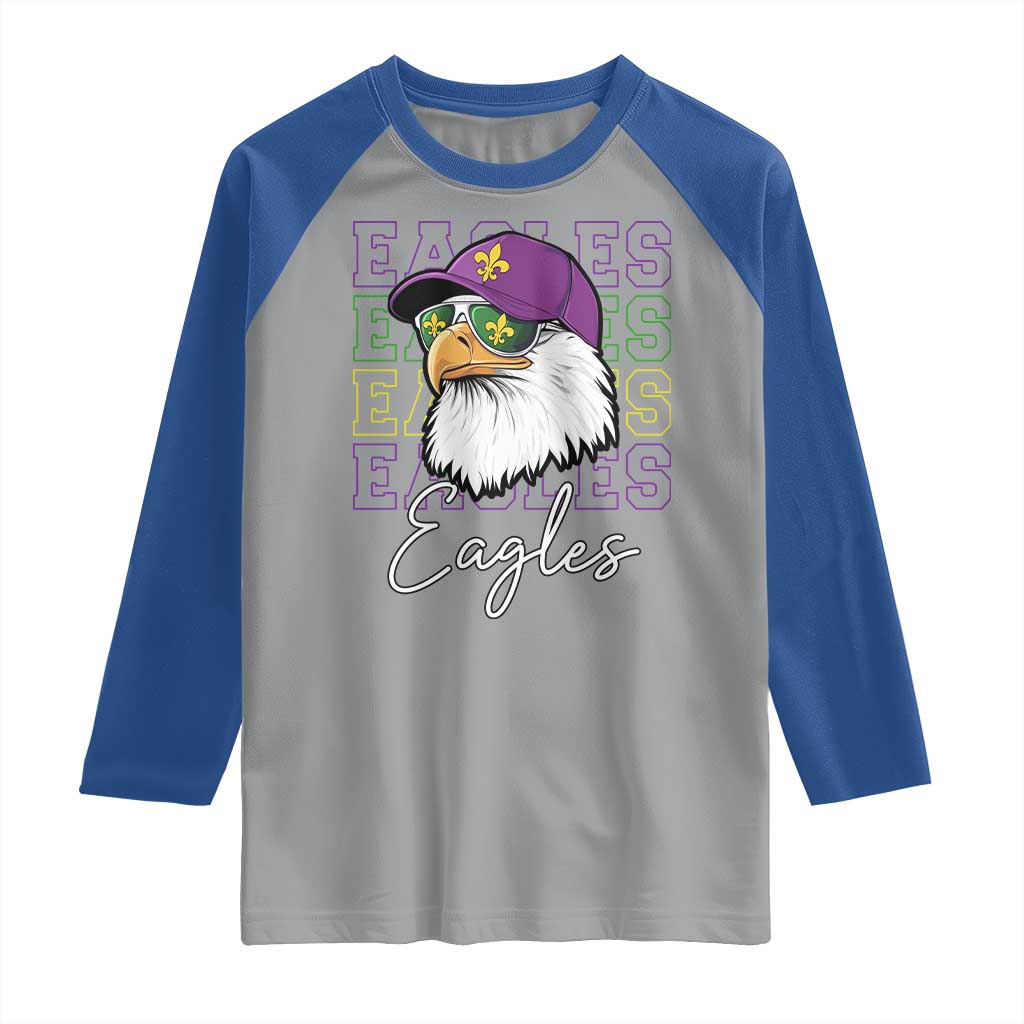 Mardi Gras Eagles Raglan Shirt 2025 Champs NOLA Louisiana TS02 Sport Gray Royal Print Your Wear