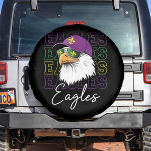 Mardi Gras Eagles Spare Tire Cover 2025 Champs NOLA Louisiana TS02 No hole Black Print Your Wear