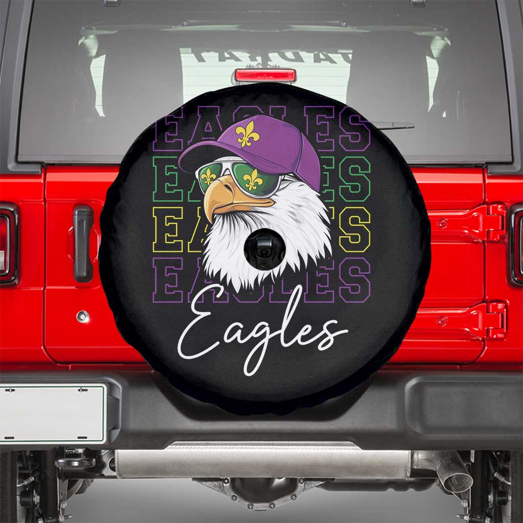 Mardi Gras Eagles Spare Tire Cover 2025 Champs NOLA Louisiana TS02 Black Print Your Wear