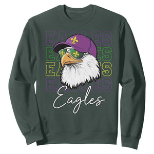 Mardi Gras Eagles Sweatshirt 2025 Champs NOLA Louisiana TS02 Dark Forest Green Print Your Wear