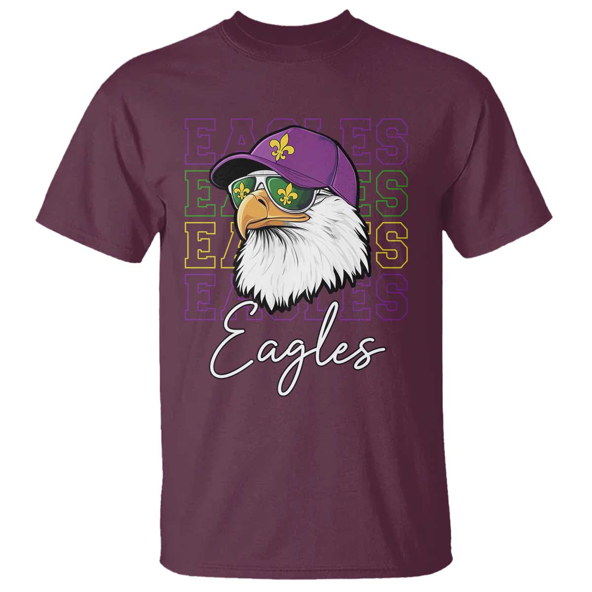Mardi Gras Eagles T Shirt 2025 Champs NOLA Louisiana TS02 Maroon Print Your Wear