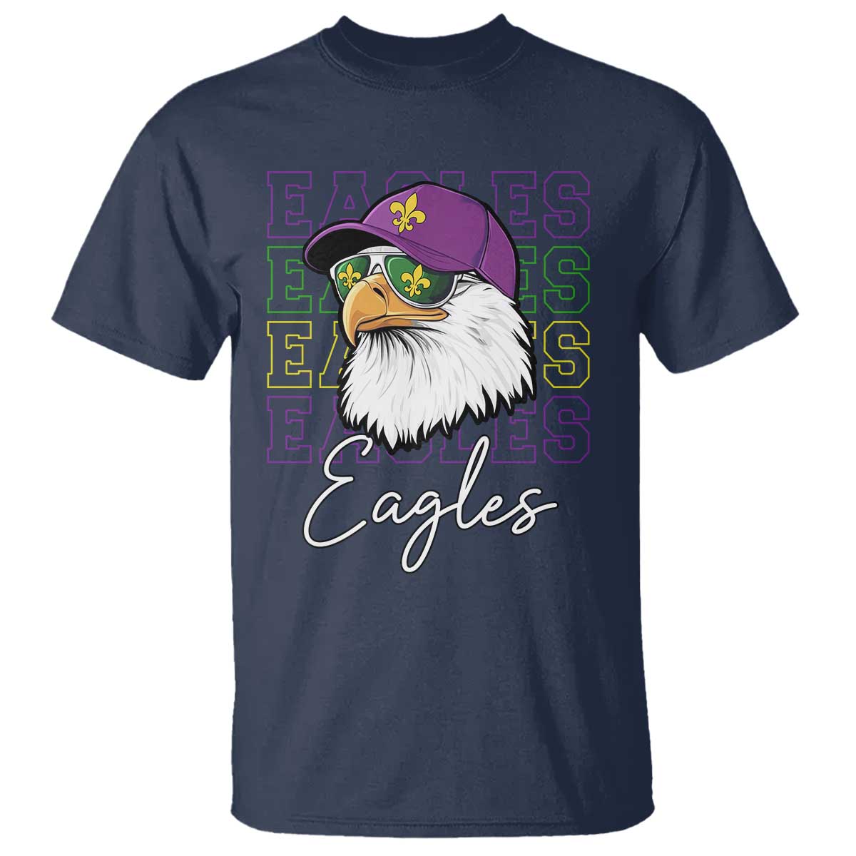 Mardi Gras Eagles T Shirt 2025 Champs NOLA Louisiana TS02 Navy Print Your Wear