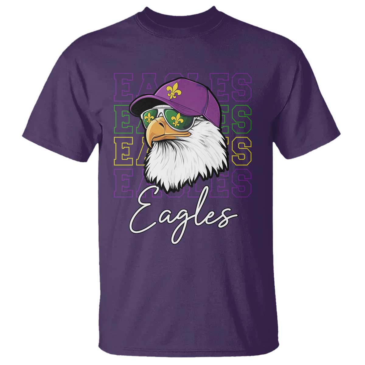 Mardi Gras Eagles T Shirt 2025 Champs NOLA Louisiana TS02 Purple Print Your Wear
