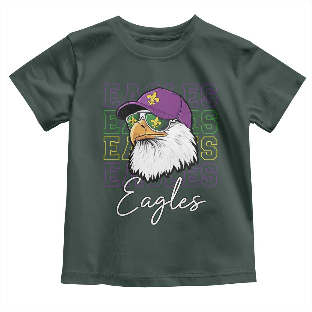 Mardi Gras Eagles Toddler T Shirt 2025 Champs NOLA Louisiana TS02 Dark Forest Green Print Your Wear