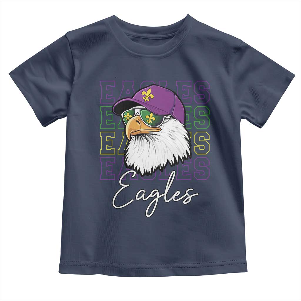 Mardi Gras Eagles Toddler T Shirt 2025 Champs NOLA Louisiana TS02 Navy Print Your Wear