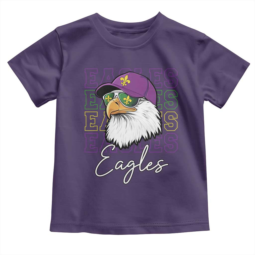 Mardi Gras Eagles Toddler T Shirt 2025 Champs NOLA Louisiana TS02 Purple Print Your Wear