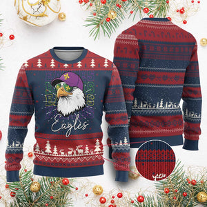 Mardi Gras Eagles Knit Sweatshirt 2025 Champs NOLA Louisiana TS02 Burgundy Print Your Wear
