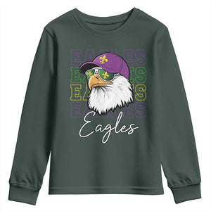 Mardi Gras Eagles Youth Sweatshirt 2025 Champs NOLA Louisiana TS02 Dark Forest Green Print Your Wear