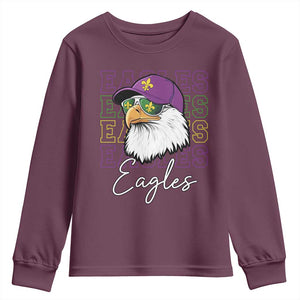 Mardi Gras Eagles Youth Sweatshirt 2025 Champs NOLA Louisiana TS02 Maroon Print Your Wear