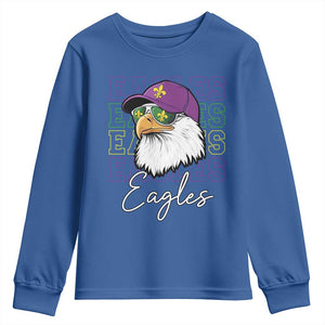 Mardi Gras Eagles Youth Sweatshirt 2025 Champs NOLA Louisiana TS02 Royal Blue Print Your Wear