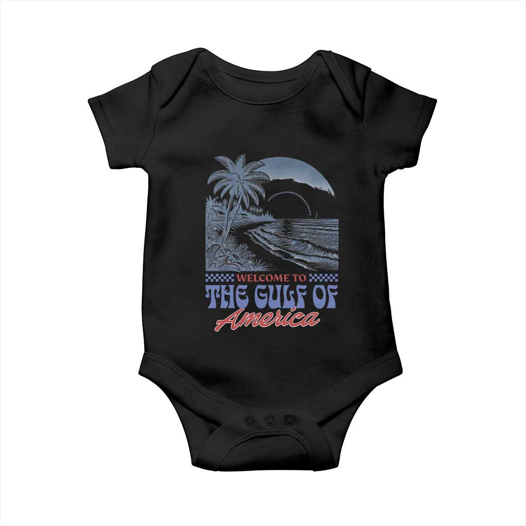 Welcome To America's Gulf Baby Onesie Retro Vintage Beach TS02 Black Print Your Wear