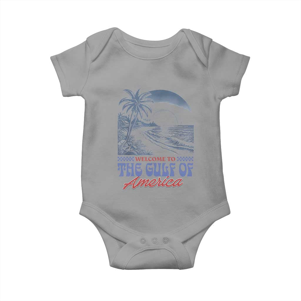 Welcome To America's Gulf Baby Onesie Retro Vintage Beach TS02 Sport Gray Print Your Wear