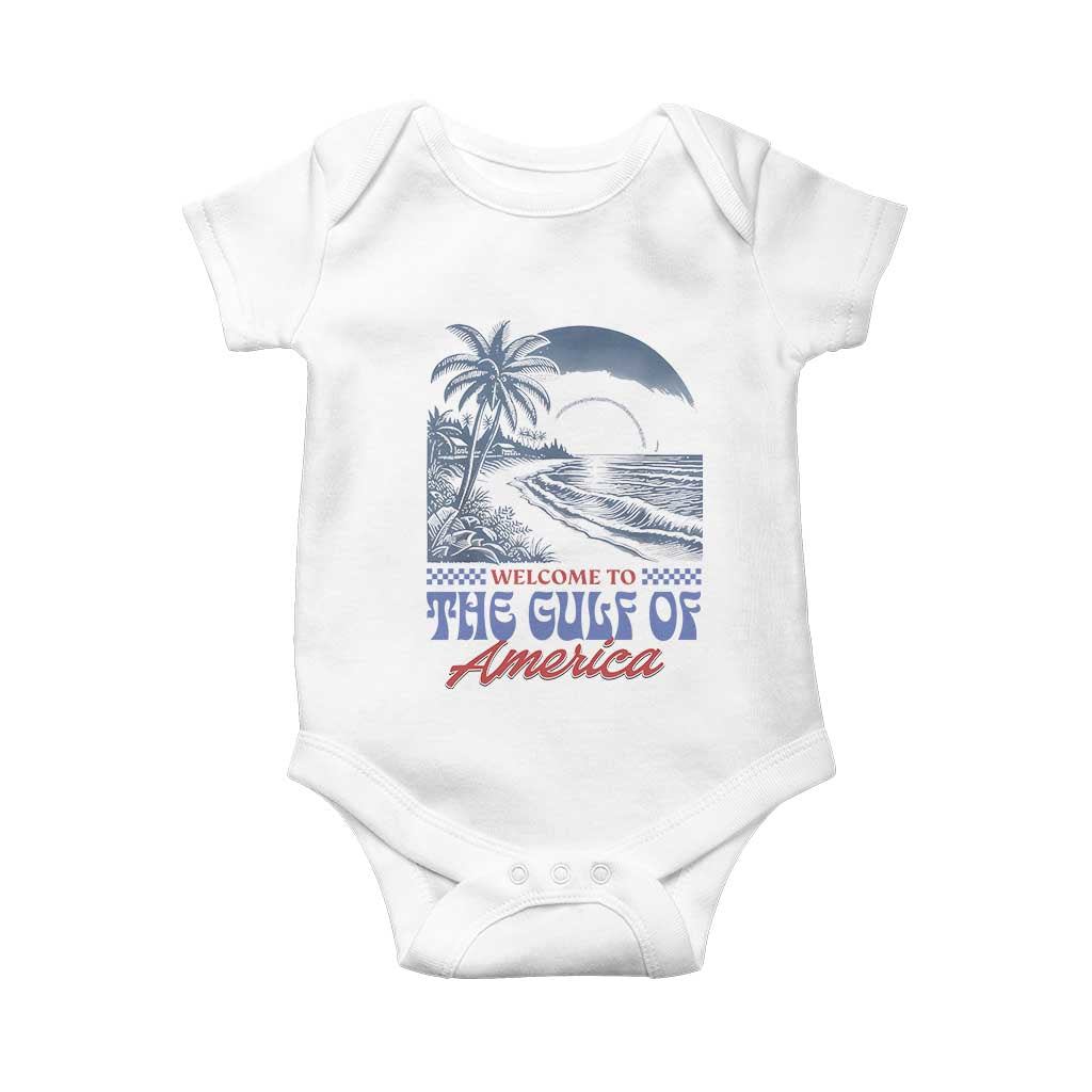 Welcome To America's Gulf Baby Onesie Retro Vintage Beach TS02 White Print Your Wear