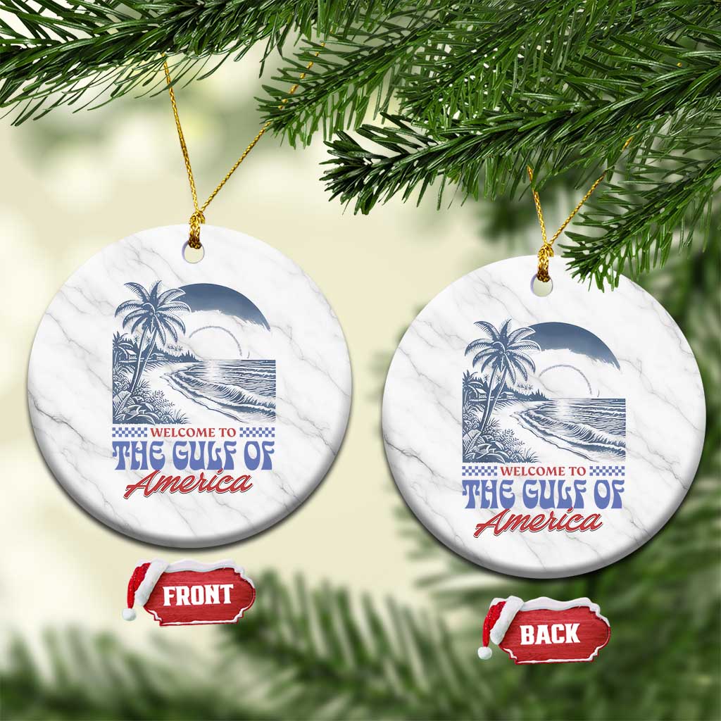 Welcome To America's Gulf Ceramic Ornament Retro Vintage Beach TS02 1pc White Marble Print Your Wear
